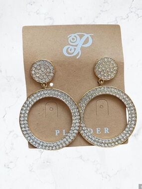 Plunder Sparkling Silver Circle Drop Earrings Pack of 2 NWT